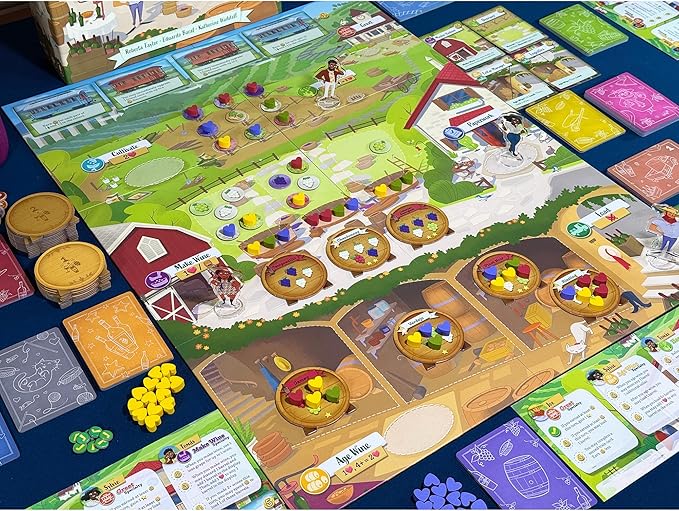 Pencil First Games: Vineyard - A Wine-Making Board Game Worker Placement Push Your Luck Upgrade-As-You-Play Card Management Ages 13+ 1-4 Players