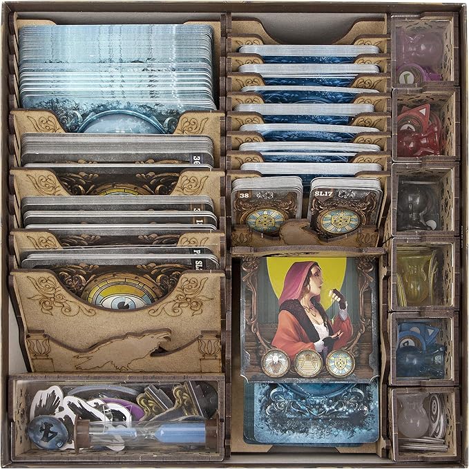 TowerRex Organizer for Mysterium Board Game and Hidden Signs Secrets And Lies Expansion Storage Instert Accessories Upgrade