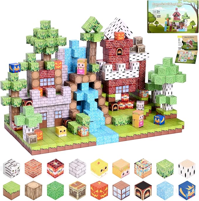 150PCS Magnetic Blocks Magnetic Building Blocks Magnetic Blocks Toys for Kids Blocks Magnet SetSTEM Activities for Kids Ages 3+ Toys for Kids and Teens Building Toys