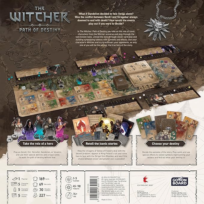 The Witcher: Path of Destiny Standard Edition - Competitive Tableau-Building Strategy Game Featuring Geralt Yennefer Ciri &amp More Ages 14+ 1-5 Players 45-90 Minute Playtime