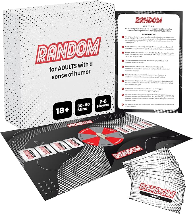 Random Spinner-Based Word Challenge Board Game for 18+ Funny Games Creative Strategy Party Game Spins Creative Wordplay and Card Actions Funny Gen Z College Party Group Player 2–8 Players
