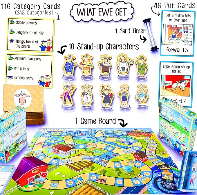 SHEEPLE™ - Hilarious Party Game for Family Game Night - Easy &amp Fun for Big Groups of 4-12 Players – Word Play Fun for Adults Teens and Kids – 30 Minutes – Ages 8 &amp Up – Funny Sheep Gifts