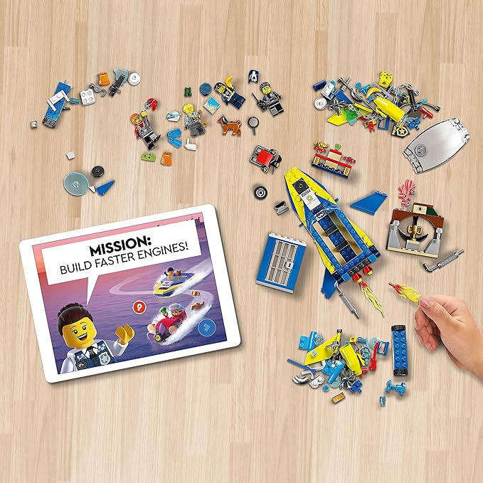 LEGO City Water Police Detective Missions 60355 Interactive Digital Building Toy Set for Kids Boys and Girls Ages 6+ (278 Pieces)