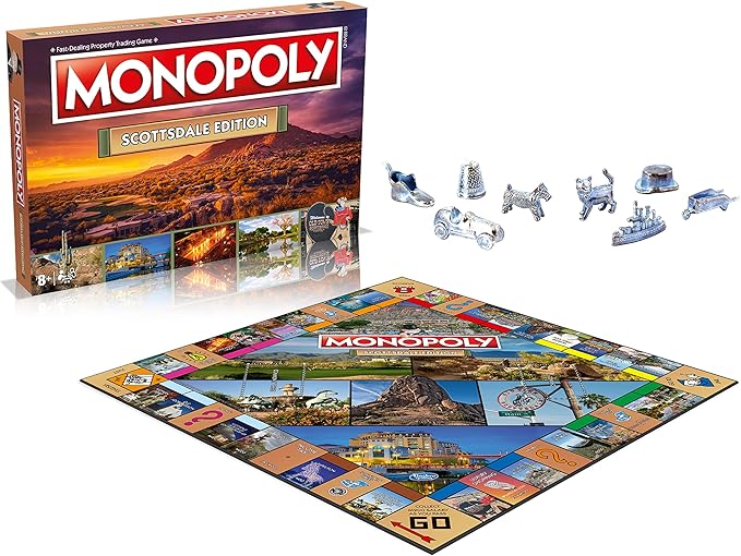 Monopoly Board Game Scottsdale Edition: 2-6 Players Family Board Games for Kids and Adults Board Games for Kids 8 and up for Kids and Adults Ideal for Game Night