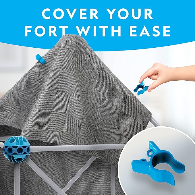 National Geographic Indoor Fort Building Kit - 225 Pieces for Creative Play STEM Building Toys for Kids Ages 6-12 Blanket Fort (Amazon Exclusive)