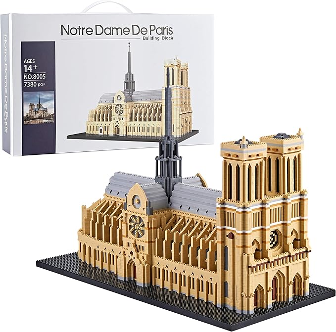 Notre Dame De Paris World Famous Micro Building Blocks Collection Model Architecture Sets for Adults 7380 PCS Ideas DIY Mini Bricks Kit present for Ages 14+