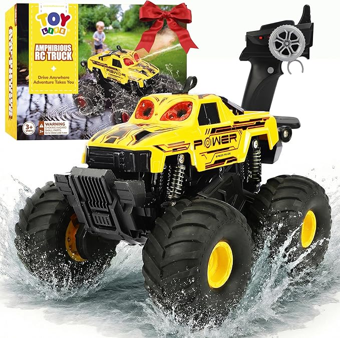Monster Truck RC Car for Kids 2.4GHz 4WD Off-Road Remote Control Truck with Water Spray Lights &amp Music 360° Rotation Waterproof All-Terrain Car for Boys Ages 6+ Carros De Control Remoto 4x4