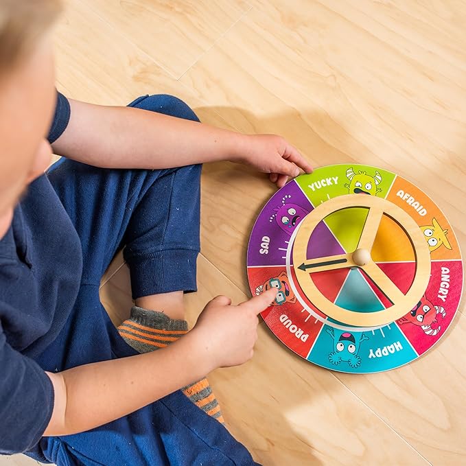 Open The Joy Steer Your Emotions Wheel – Wooden Emotional Regulation Steering Toy for Kids | SEL Tool for Toddlers and Preschool | Teaches Feelings &amp Self-Regulation | Ages 3+