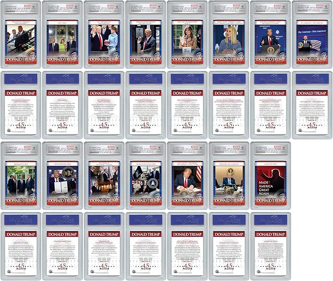 Donald Trump 45th U.S. President Official 1st Term Highlights 15-Card Set - All 15 Cards in GEM-Mint 10 Condition