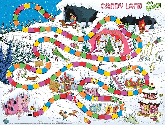 Candy Land: The Grinch Board Game Play as Who-Ville Characters and Race to Mt. Crumpit Classic Preschool Game for Kids and Families Ages 5+ 2-4 Players Officially Licensed Dr. Seuss Merchandise