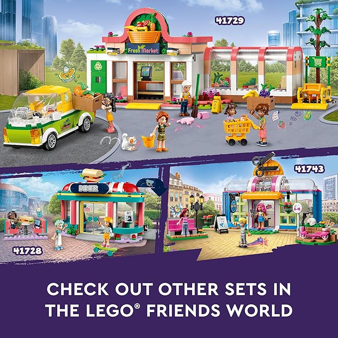 LEGO Friends Organic Grocery Store 41729 Supermarket Toy Shop for Girls and Boys 8 Plus Years Old Playset with Truck &amp 4 Mini-Dolls