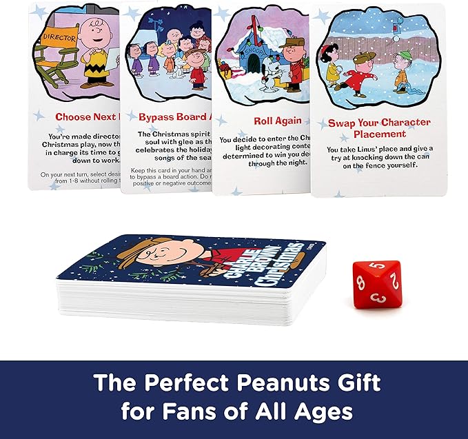 Aquarius Charlie Brown Christmas Journey Board Game- Fun for Kids &amp Adults - Officially Licensed Peanuts Merchandise &amp Collectibles Blue White