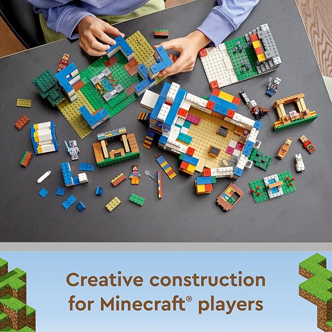 LEGO Minecraft The Llama Village Farm House Toy Building Set 21188 Minecraft Gift Idea for Kids Boys Girls Age 9+ Years Old Create a Minecraft Village with 6 Customizable Buildings and Minifigures