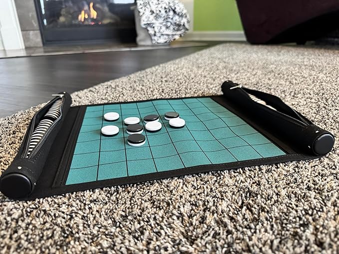 Roll-Up Travel Reversi Game | Othello Board Game for Family | Travel Othello Game