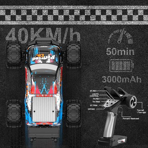 1/16 4X4 High-Speed 50+KM/H(Peak) RC Cars Monster Truck - 390 Motor Durable axle &amp Suspension RC Truck | 3000mAh Batteries | rc Cars Toys Easter Birthday for Teens Aged 14+