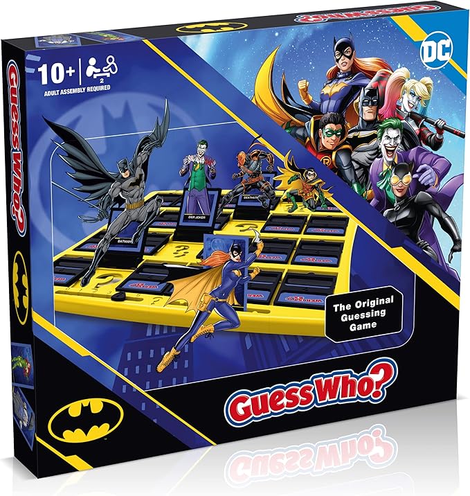 Winning Moves DC Comics Batman Guess Who? Board Game Play with Your Favourite Gotham City Characters Age 6+ Including Batgirl Robin Joker and Harley Quinn 2 Player Game for Ages 4 Plus