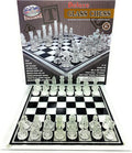 Matty's Toy Stop Deluxe Frosted &amp Clear Glass Chess Set (14) Large