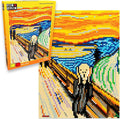 Pix Brix Pixel Art Puzzle Bricks - Pixel Puzzle of The Scream by Edvard Munch 6510 Pieces - Patented Colorful Slide + Stack Building Bricks to Recreate This Famous Painting Builds Without Glue