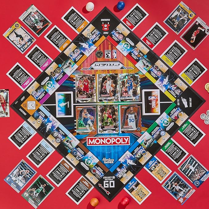 Monopoly NBA Panini Prizm Board Game – 3rd Edition | Officially Licensed Hasbro Game | Ages 8+