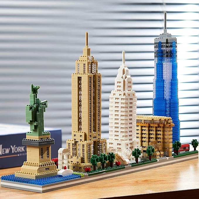 City Architecture New York Skyline Micro Building Blocks Set for Adults NYC Skyline Collection Model Kit for Adult Age of 14+ 3452 Pieces
