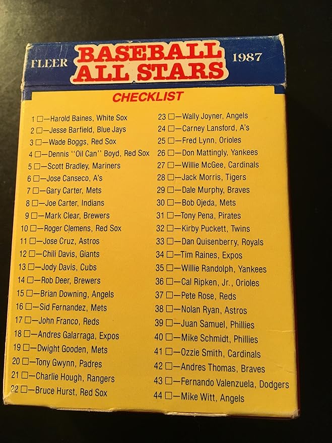 Fleer 1987 Limited Edition Baseball All Stars Logo Stickers &amp Trading Cards 50pc.