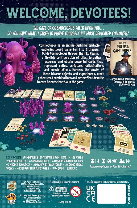 Cosmoctopus Board Game - Engine-Building Tentacle-Gathering Strategy Game Fun Family Game for Kids and Adults Ages 14+ 1-4 Players 60-90 Minute Playtime Made by Lucky Duck Games