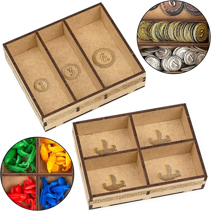 TowerRex Organizer for 7 Wonders 1st Ed and Cities Armada Leaders Expansions Storage Insert for Board Game Accessories Upgrade