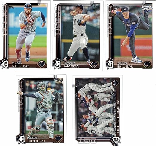 Detroit Tigers/Complete 2025 Topps Detroit Tigers Baseball Card Team Set (Series 1 and 2) with (29) Cards. *Plus Bonus* This listing includes (5) Bonus Tigers Baseball Cards!
