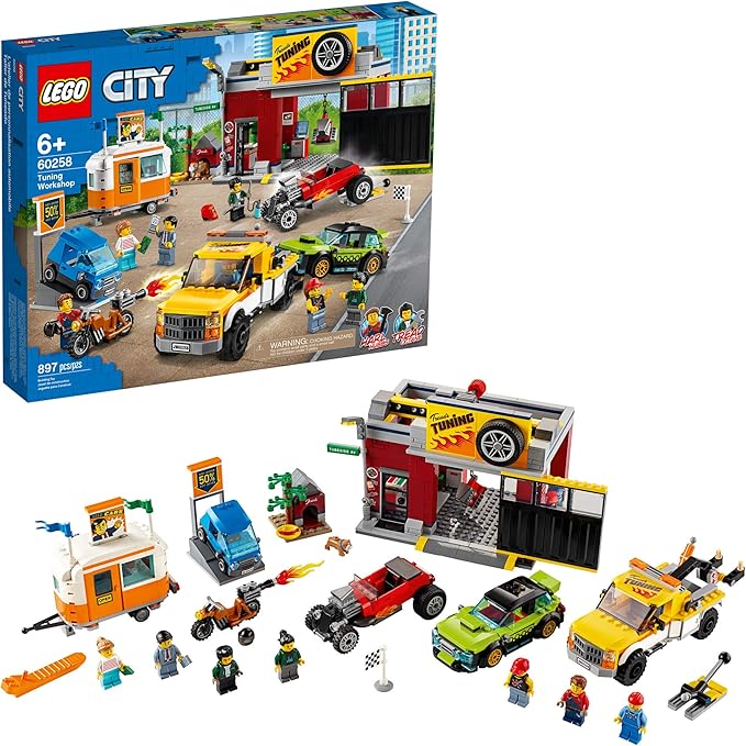 LEGO City Toy Car Garage 60258 Cool Building Set for Kids (897 Pieces)