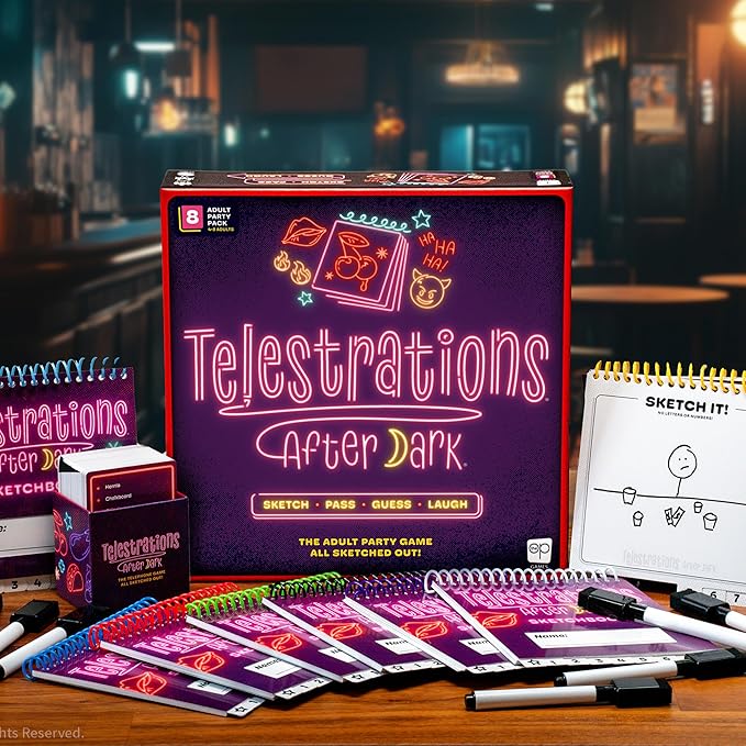 Telestrations: After Dark 8 Player 2nd Edition Board Game Adults-Only Laugh Out Loud Must Have Party Game Sketch What You Read &amp Guess What You Saw New Look Same NSFW Fun 4-8 Players Ages 18