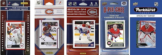 C&ampI Collectables NHL Montreal Canadiens Men's 5 Different Licensed Trading Card Team Sets White