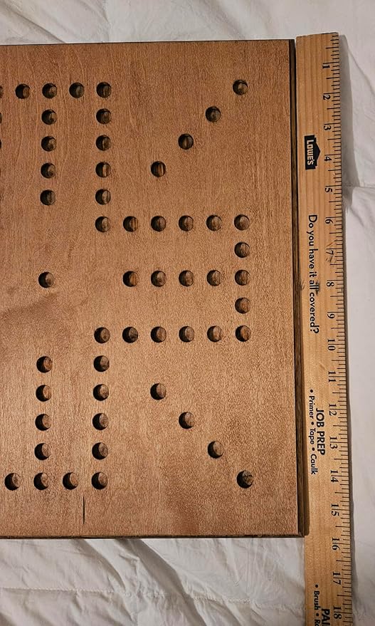 Handmade - Real Wood - Wahoo/Marbles 16x16 inch Board w/Marbles &amp dice - 4 Player (Stained)