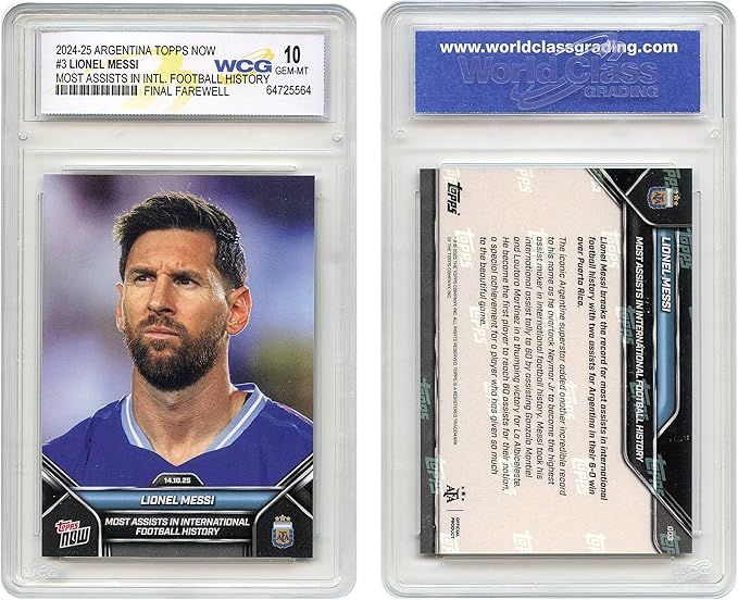 2024-25 Argentina Topps Lionel Messi Most Assists in History Card #3 La Albiceleste - Graded GEM-Mint 10