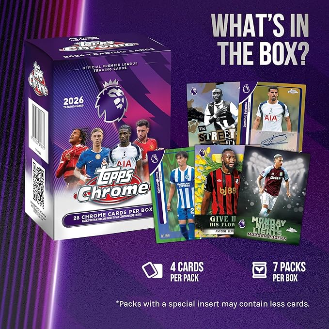 2026 Topps Chrome Premier League Soccer - Factory Sealed - Value Box