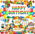 Building Blocks Birthday Party Supplies 10 Guests Building Blocks Tableware Set Building Blocks Party Plates Napkins Backdrop Balloons etc Building Block Party Decorations