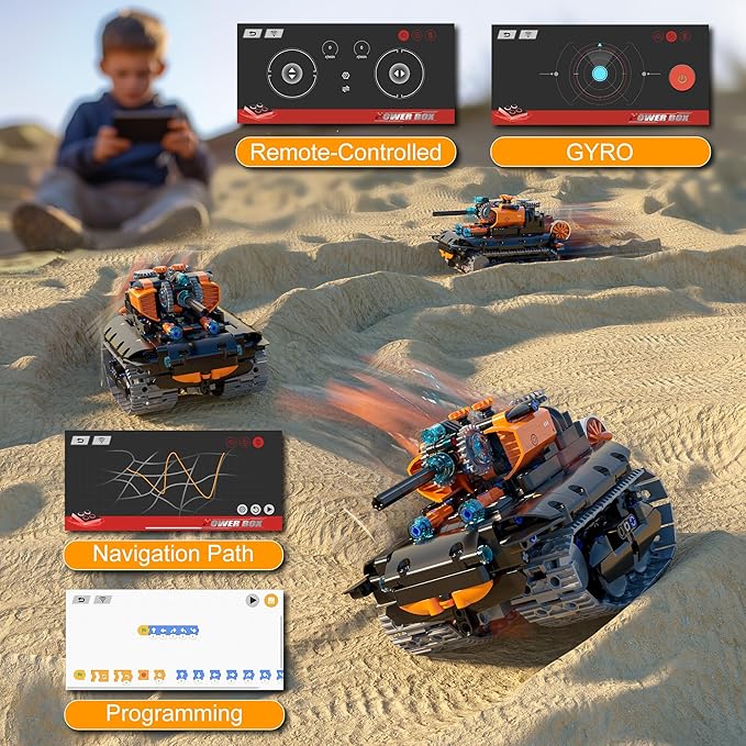 STEM Building Toys for Kids 6-14 5in1 STEM Robot Building Kit for Kid Remote &amp APP Controlled Tank Bulldozer Robot Building Blocks Set Birthday Xmas Gifts Ideas for Boys Girls (689PCS)