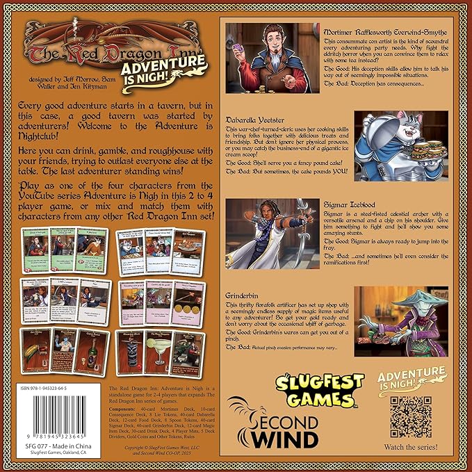SlugFest Games: The Red Dragon Inn: Adventure is Nigh - Standalone Or Combine Fantasy Tavern Board &amp Card Game New Characters Ages 14+ 2-4 Players