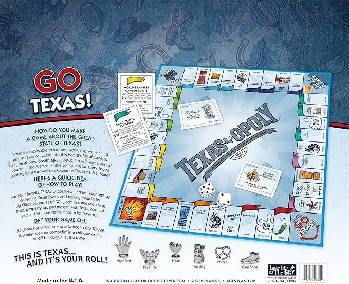 Late for the Sky Texas-opoly Game 96 months to 9600 months