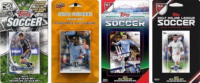 C&ampI Collectables MLS Sporting Kansas City Men's 4 Different Licensed Trading Card Team Sets White