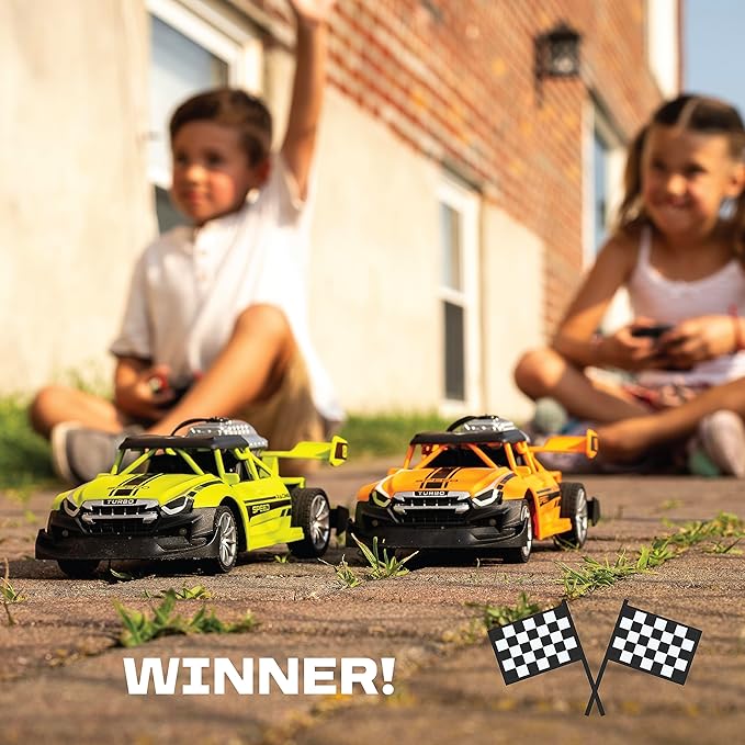 Remote Control 2 Pack Race Car Toys for Kids - Drifting Stunt Car Gifts for All Ages - 2.4GHZ 1:20 Scale - Smoke Generating Cars - Birthday Gift Ideas for Boys &amp Girls Age 3 4-7 8-12 Year Old