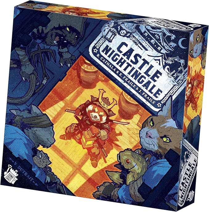 Castle Nightingale Board Game - Stealth Ninja vs. Samurai Strategy Game with Modular Boards Miniatures &amp Action Cards Competitive Asymmetric Gameplay Ages 10+ 2 Players 30 Minutes