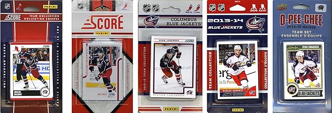 NHL Columbus Blue Jackets 5 Different Licensed Trading Card Team Sets Brown One Size