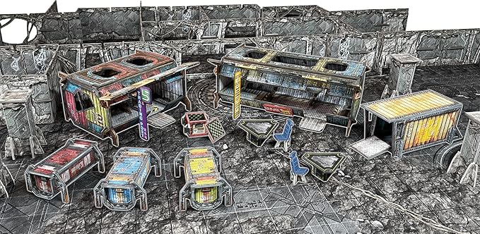 Battle Systems BSGCSE014 Core Space First Born Expansion- Trading Post 5-28mm Miniatures - Board Game - Modular 3D Terrain