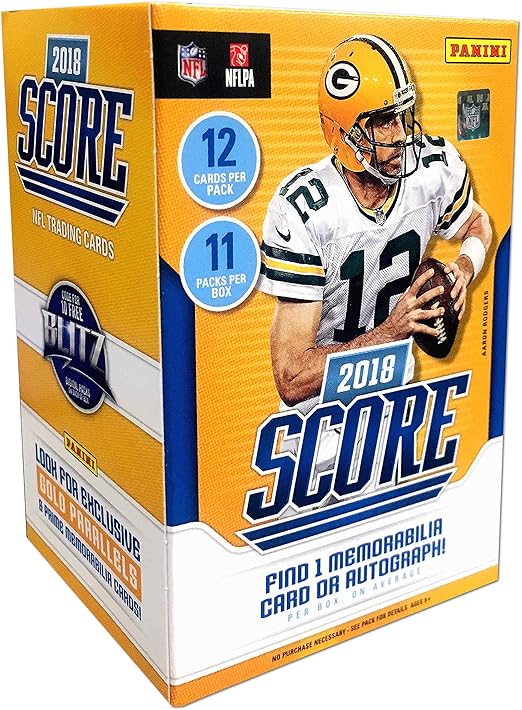 2018 Panini Score NFL Football BLASTER box (11 pk pp $19.99 w/ ONE Memorabilia or Autograph card)