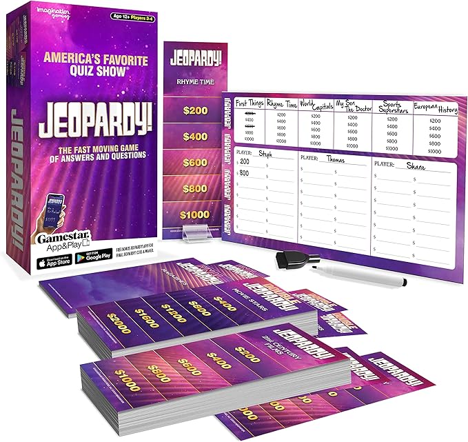Imagination Gaming Jeopardy! The Fast-Moving Game of Questions and Answers Play at Home with Friends Family Remote Home Entertainment Get Excited and Fired Up
