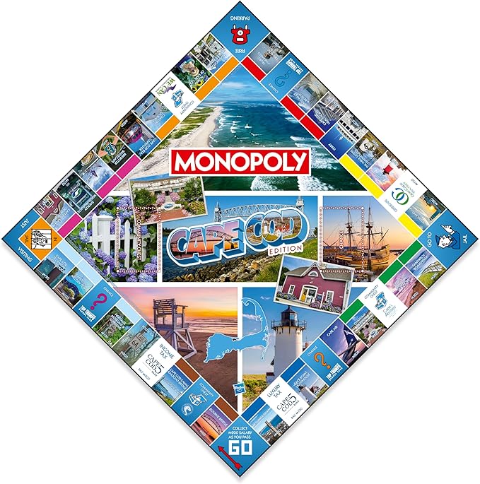 Monopoly Board Game Cape Cod Edition: 2-6 Players Family Board Games for Kids and Adults Board Games for Kids 8 and up for Kids and Adults Ideal for Game Night