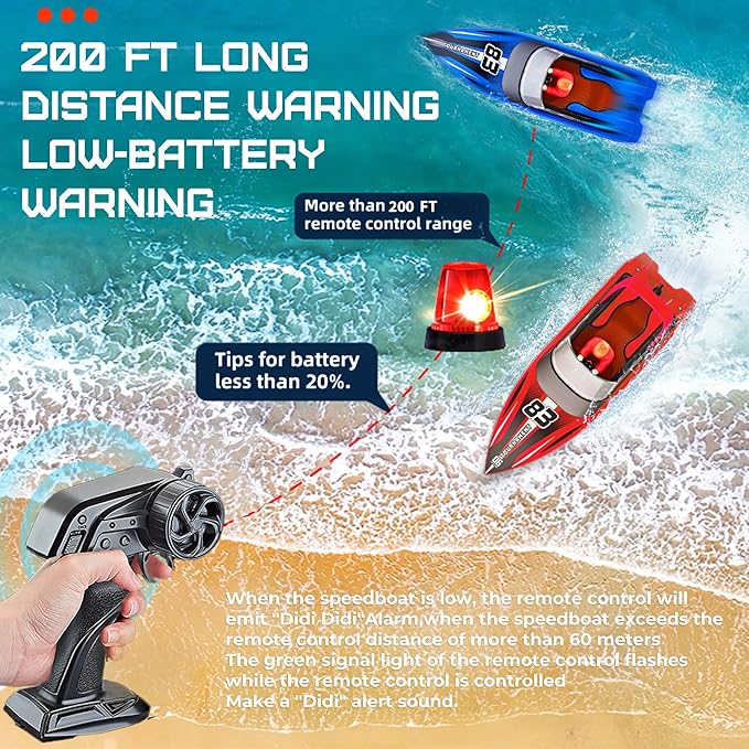 BEZGAR Remote Control Boat 2 Packs 10 inch Fast Speed RC Boat 15 KPH for Pools &amp Salt Water Summer Toys for Adults and Ideal Gifts for Kids Boys Age 6 7 8-12 Years Old - HJ821