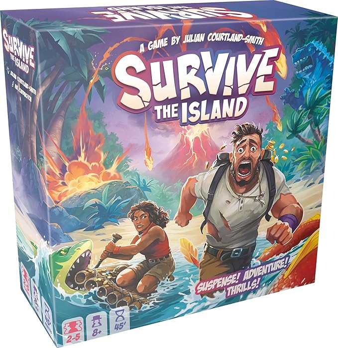 Asmodee Survive The Island Board Game (2024 Edition) - Thrilling Escape Adventure with New Monsters Fun Strategy Game for Kids &amp Adults Ages 8+ 2-5 Players 45 Minute Playtime