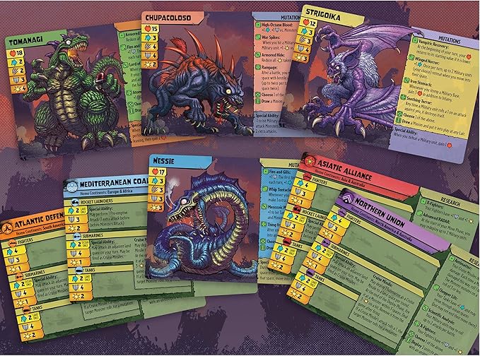 Renegade Game Studios Monsters Menace the World Strategy Board Game with Miniatures 2-4 Players Ages 14+