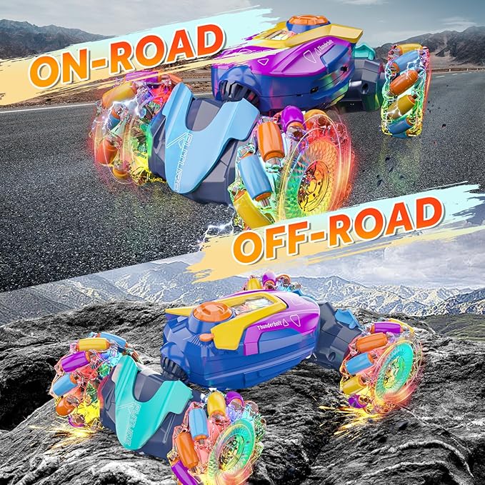 Gesture Sensing Remote Control Stunt Car - Boys Toys Age 6-8-12 4WD Hand Controlled RC Twist Car with Light &amp Music Cool Birthday Presents and Ideas Gifts for Boys Kids Age 7 9 10 11 12 Years Ol